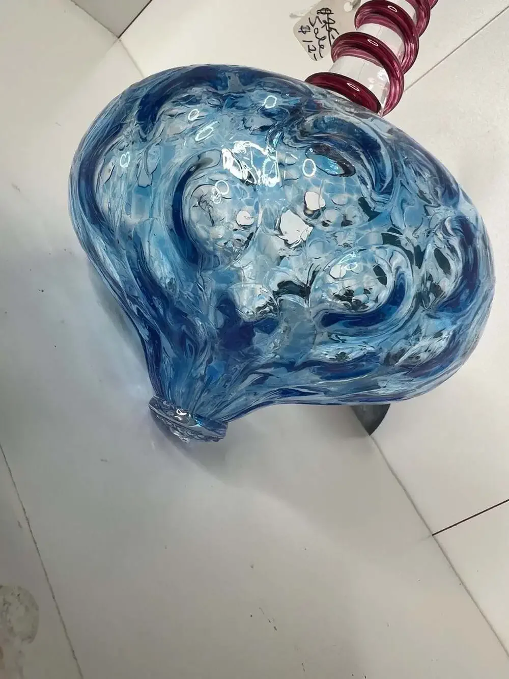 For Bird Brain Hand Blown Art Glass Teardrop Hanging Ornament